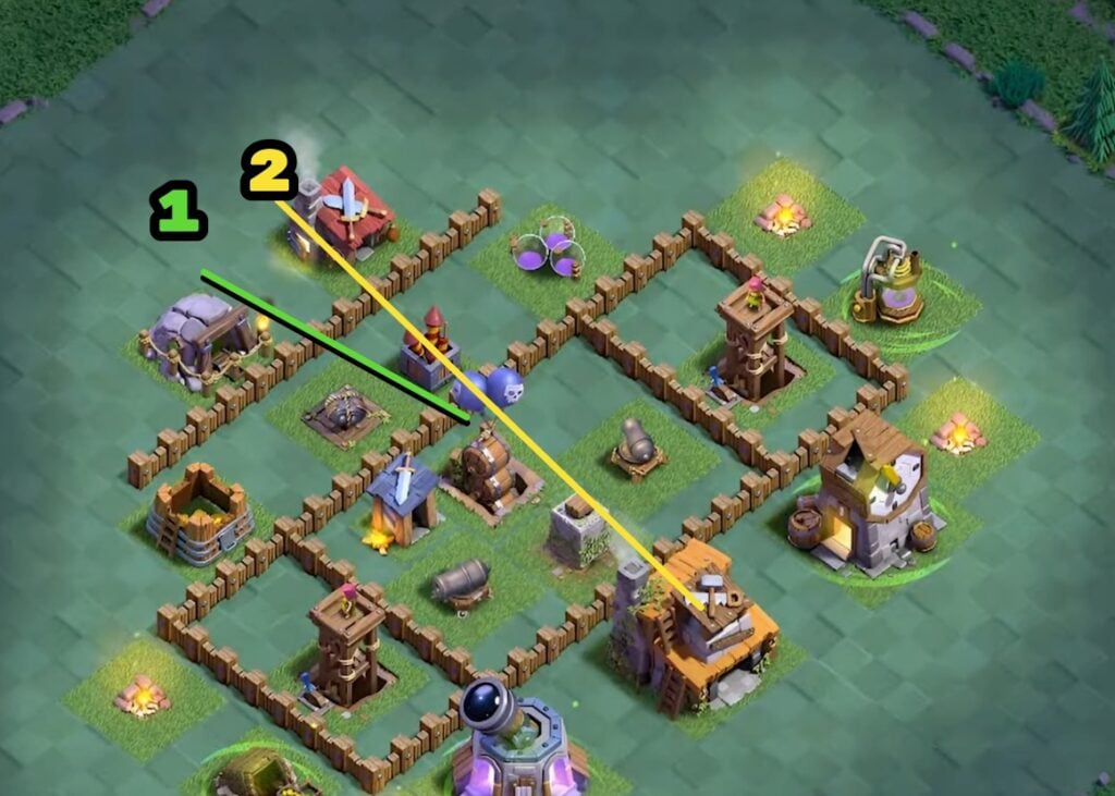 builder hall 4 attacking strategy example base