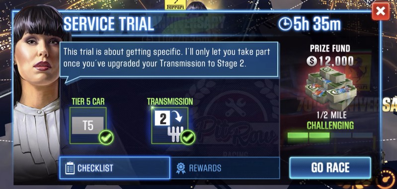csr2 gold from service trial - requirements