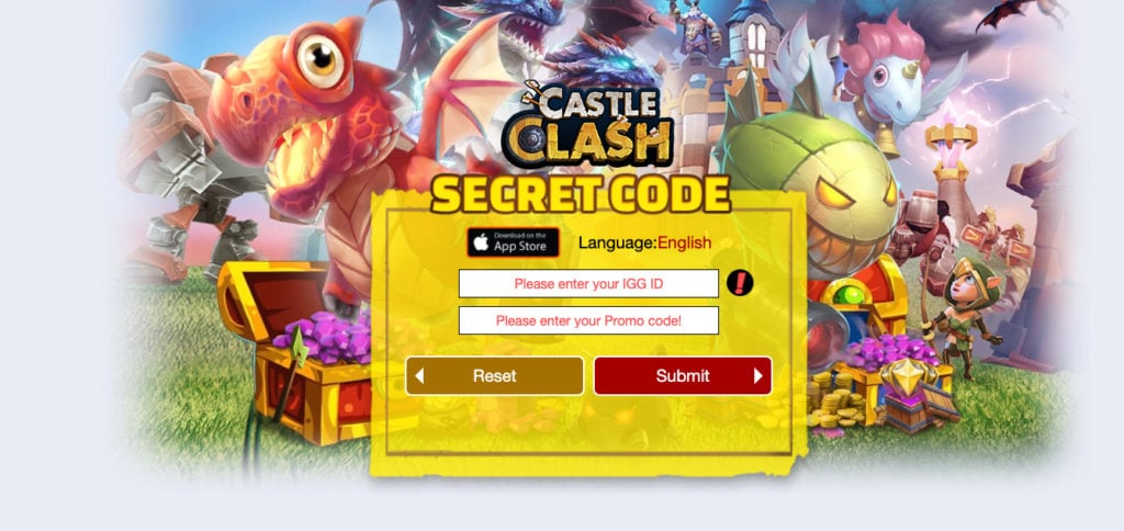 castle clash enter secret code