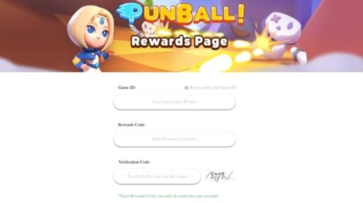 punball codes redeem page