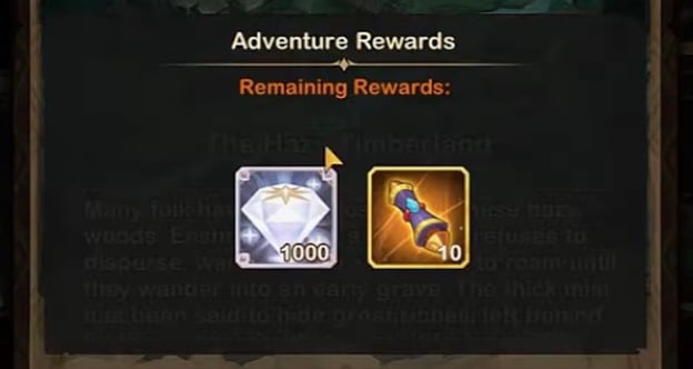 afk arena hazy timberland rewards