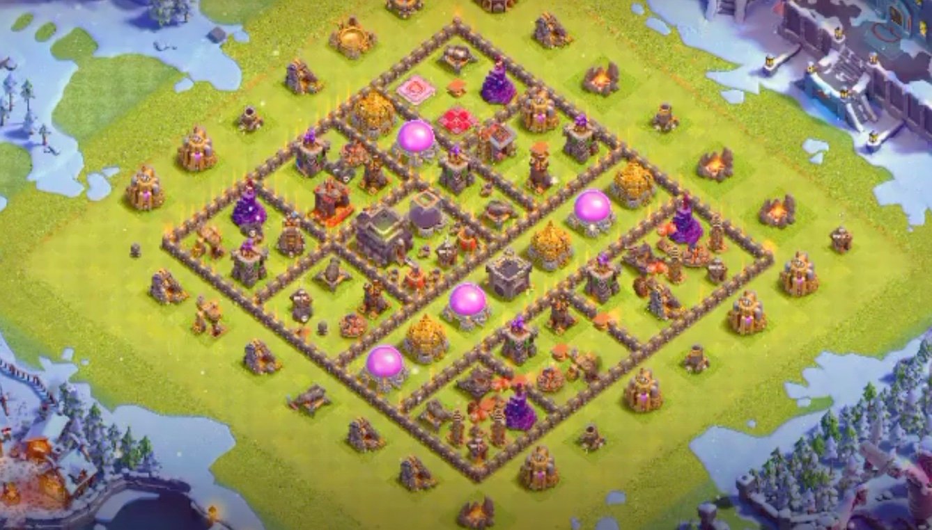 Divisions & Stages of TH9 War Base - akiyume - CoC