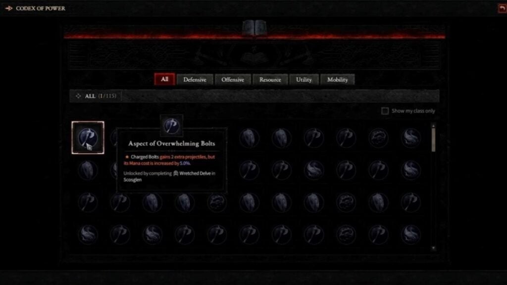 Diablo 4 Codex of Power Explained ingame screenshot