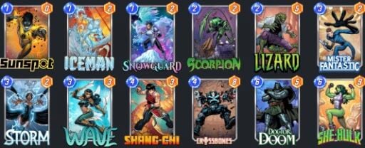 marvel snap snowguard control deck guide