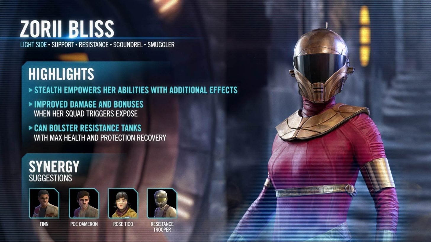 swgoh best zorii bliss build