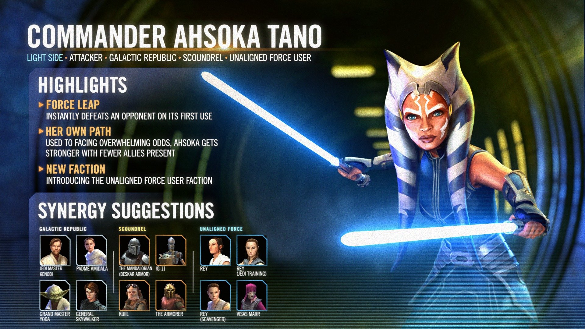 swgoh commander ahsoka tano best build