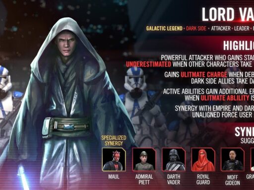 swgoh lord vader best build