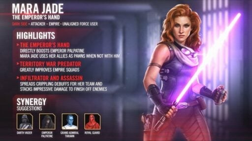 swgoh mara jade best build