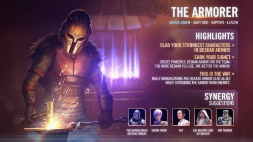 swgoh the armorer best build