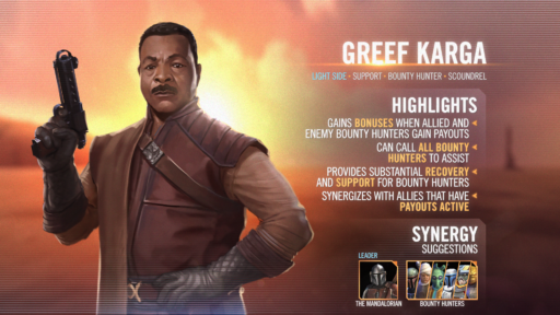 swgoh greef karga best build