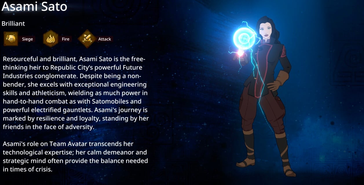 avatar realms collide best asami sato build