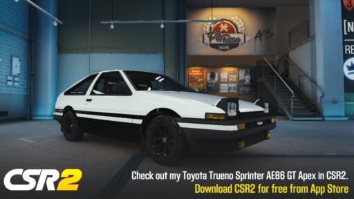 csr2 Toyota Trueno Sprinter AE86GT Apex tune and shift pattern