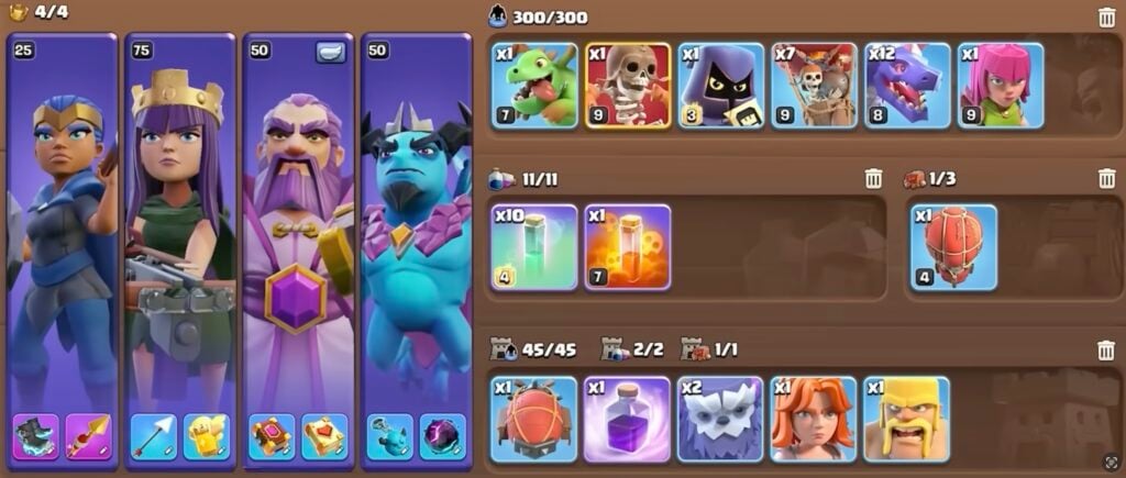 th13 royal champion dive dragons troops setup