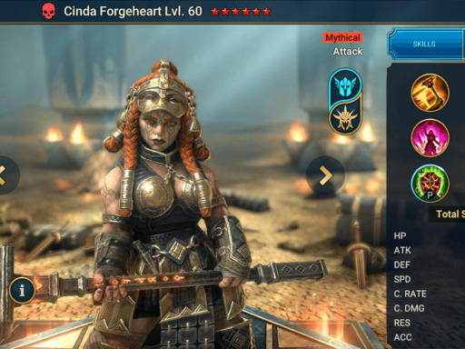 raid shadow legends best cinda forgeheart build