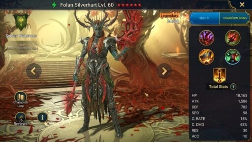 raid shadow legends best folan silvenhart build