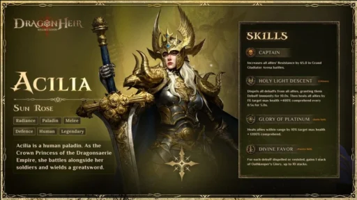 dragonheir best acilia build