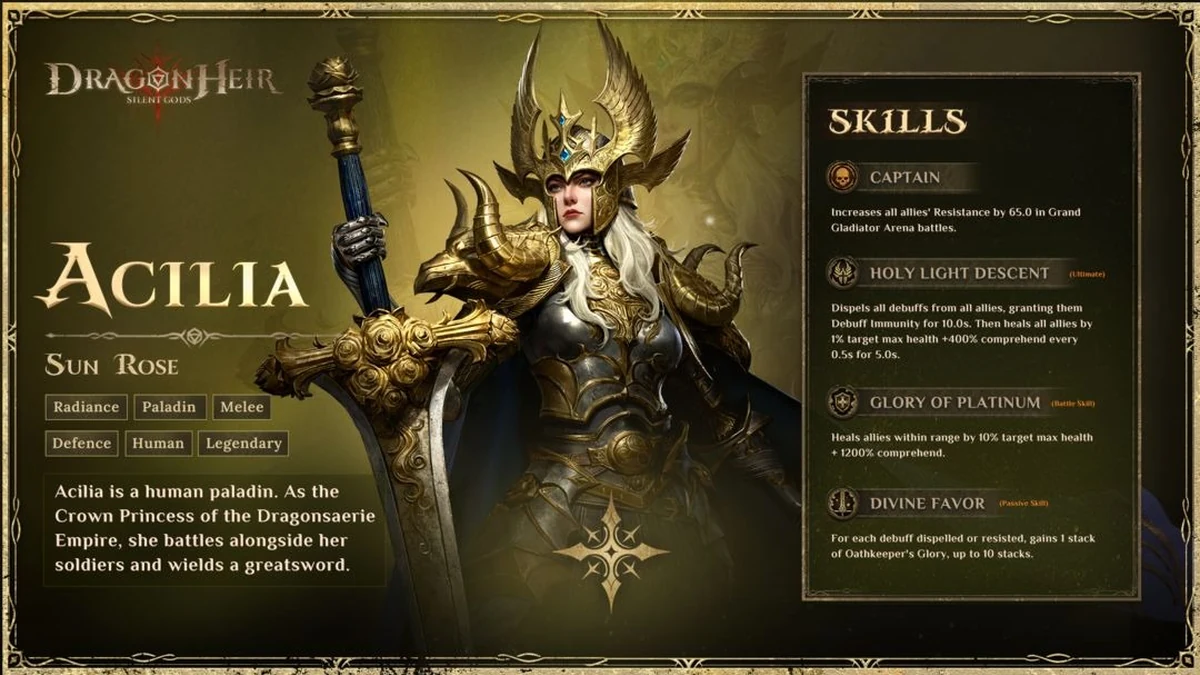 dragonheir best acilia build