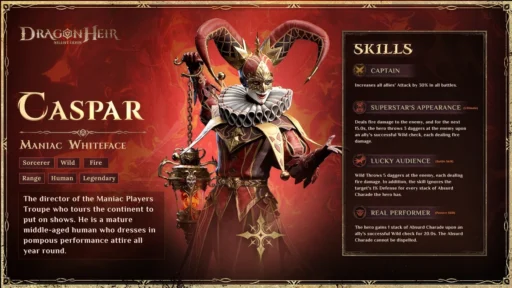 dragonheir best caspar build