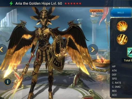 raid shadow legend best aria the golden hope build