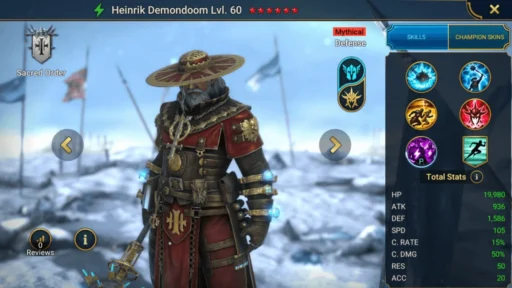 raid shadow legend best heinrik demondoom base build