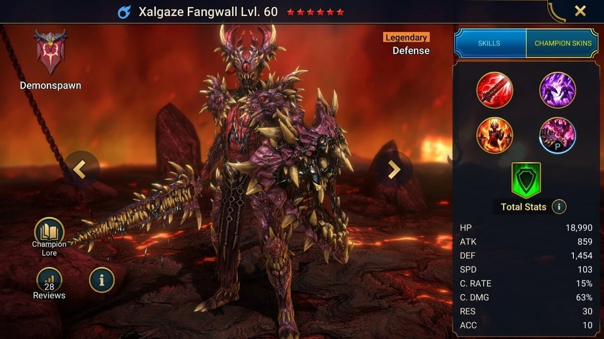 raid shadow legend best xalgaze fangwall build