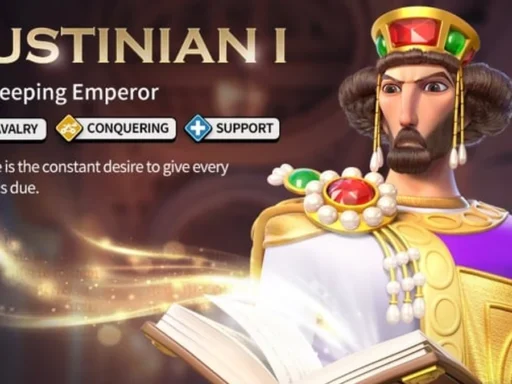 rise of kingdoms best justinian build