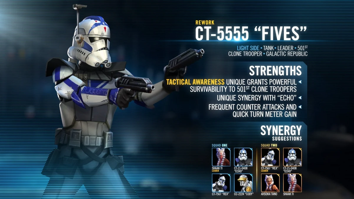 swgoh best ct-5555 fives build