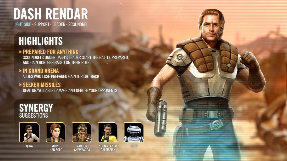 swgoh best dash rendar build