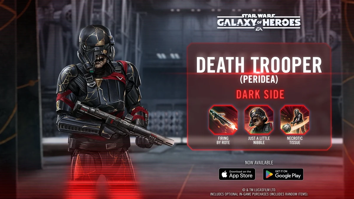 swgoh best death trooper peridea build
