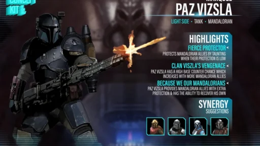 swgoh best paz vizsla mod build
