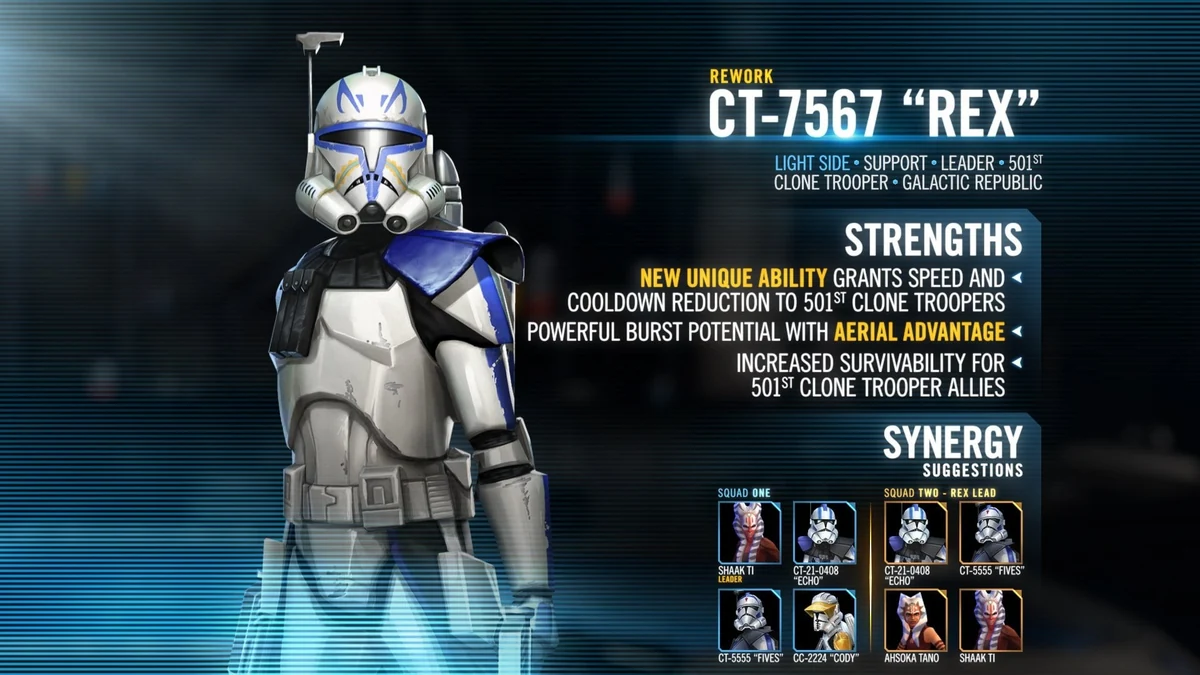 swgoh ct-7567 rex best build