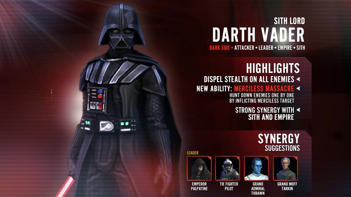 swgoh darth vader best build