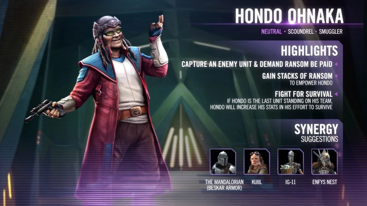 swgoh hondo best build
