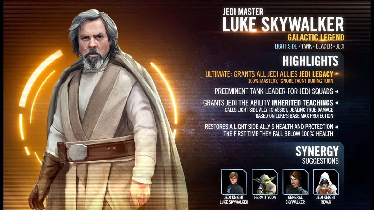 swgoh jedi master luke skywalker best build
