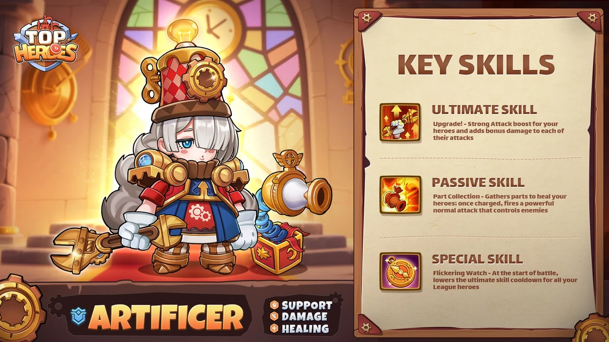 top heroes best artificer build