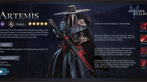 watcher of realms best artemis build
