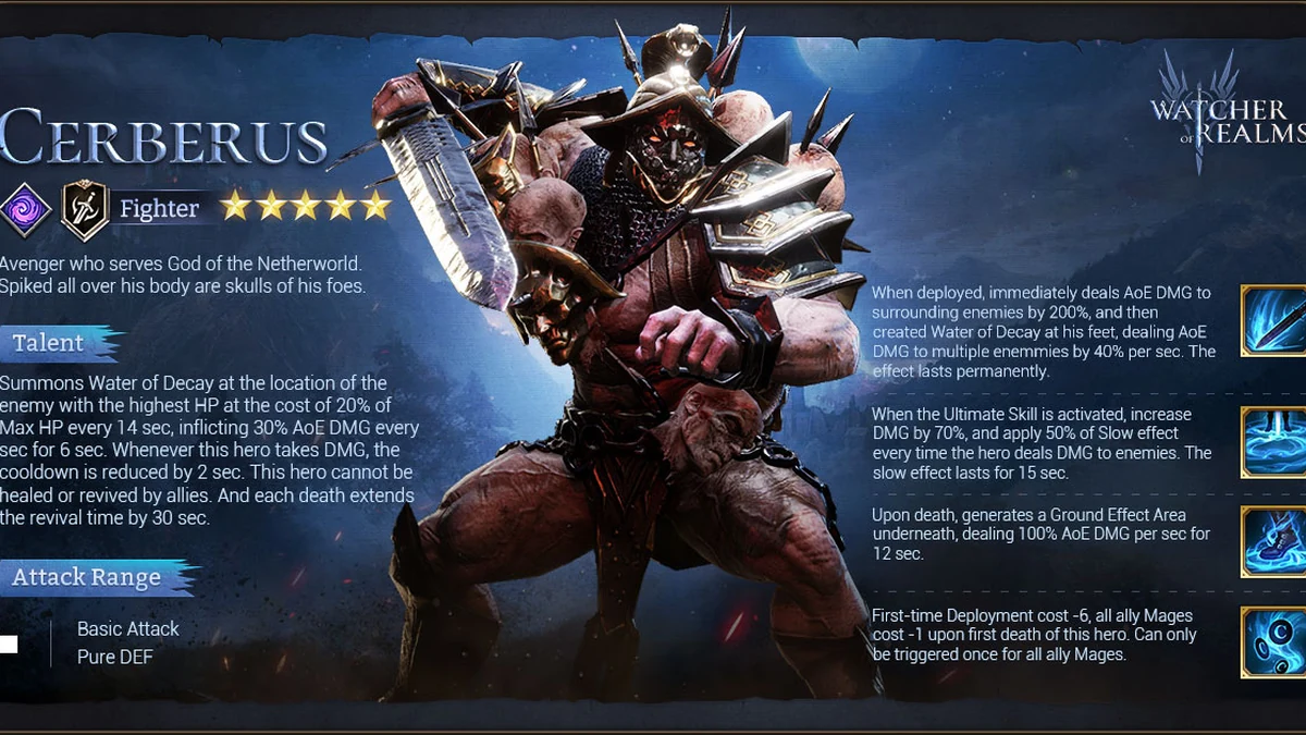watcher of realms best cerberus build