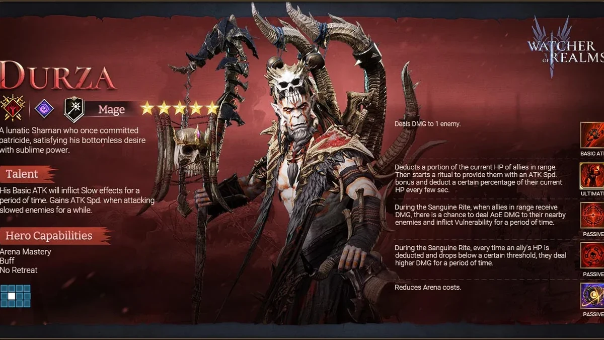 watcher of realms best durza build