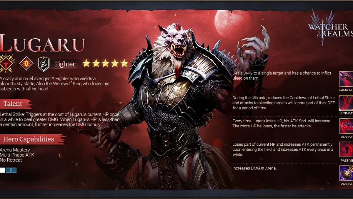watcher of realms best lugaru build
