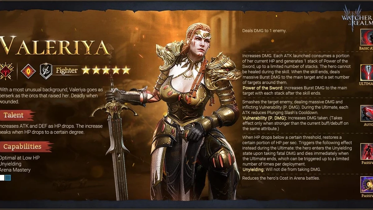 watcher of realms best valeriya build